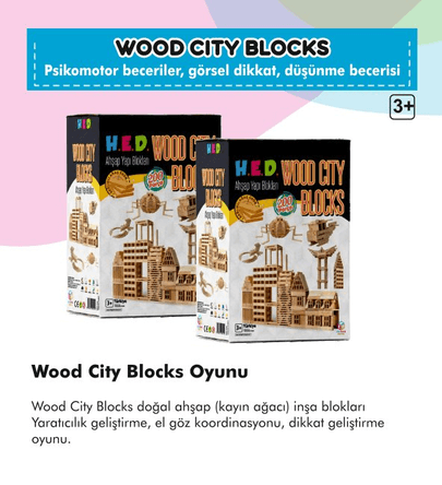 Wood City Blks Ahşap Şehir Blokları (Kayın Ağacı)