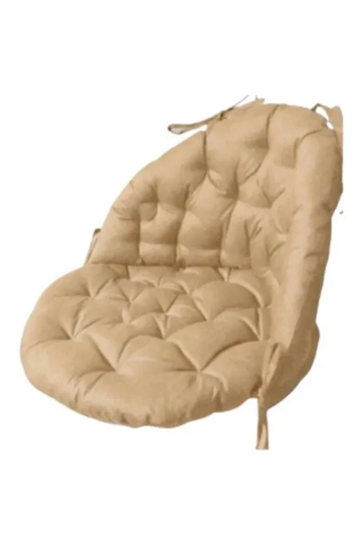 WOODSHUT minderbejlarge Makrome Salıncak Yastığı Minder Seti (Oturma Sirt Dayama) 80X90 Cm Bej