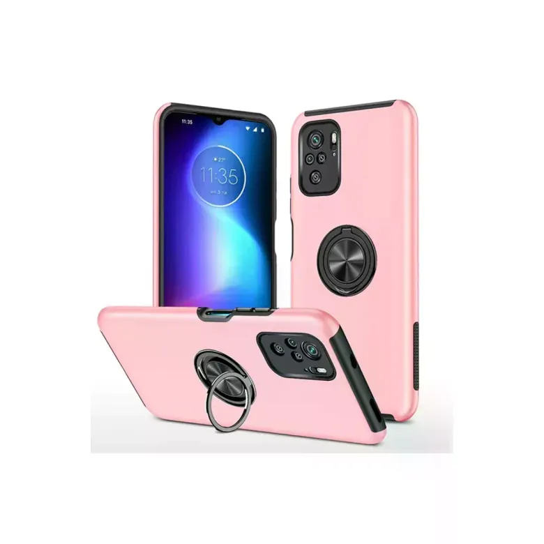 Xiao Poco F3 Kılıf Elit Yüzüklü Kapak - Pembe