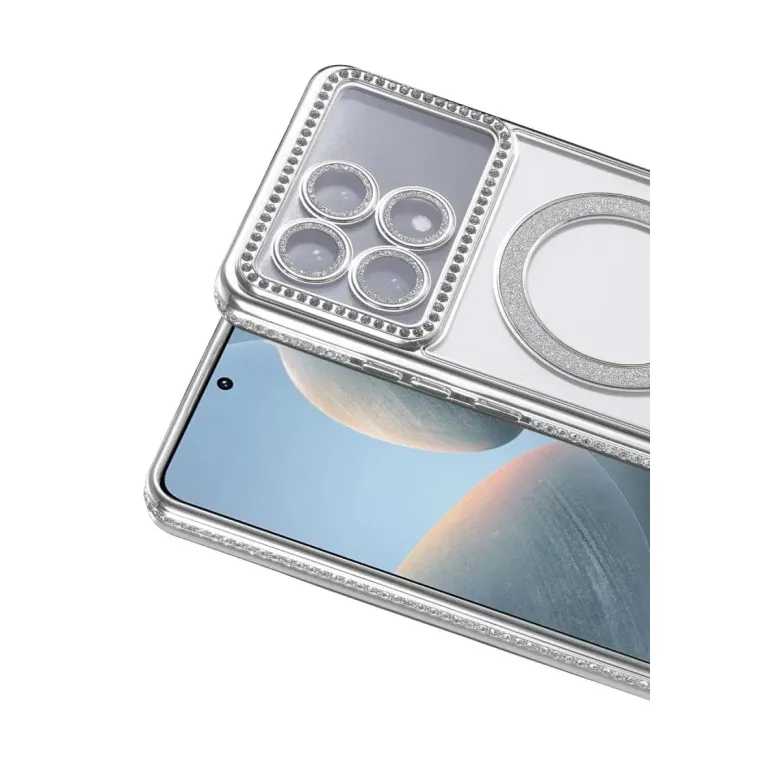 Xiao Poco X6 Pro Joke Simli Magneticsafe Kılıf - Gümüş