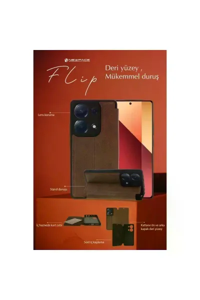 Xiao Red 14C Kılıf Flip Cover - Taba