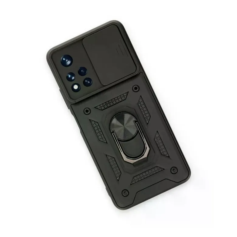 Xiao Red Note 11t Kılıf Pars Lens Yüzüklü Silikon - Siyah