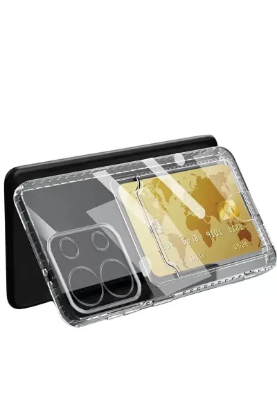 Xiao Red Note 13 4G Kılıf Kart Şeffaf Silikon - Şeffaf