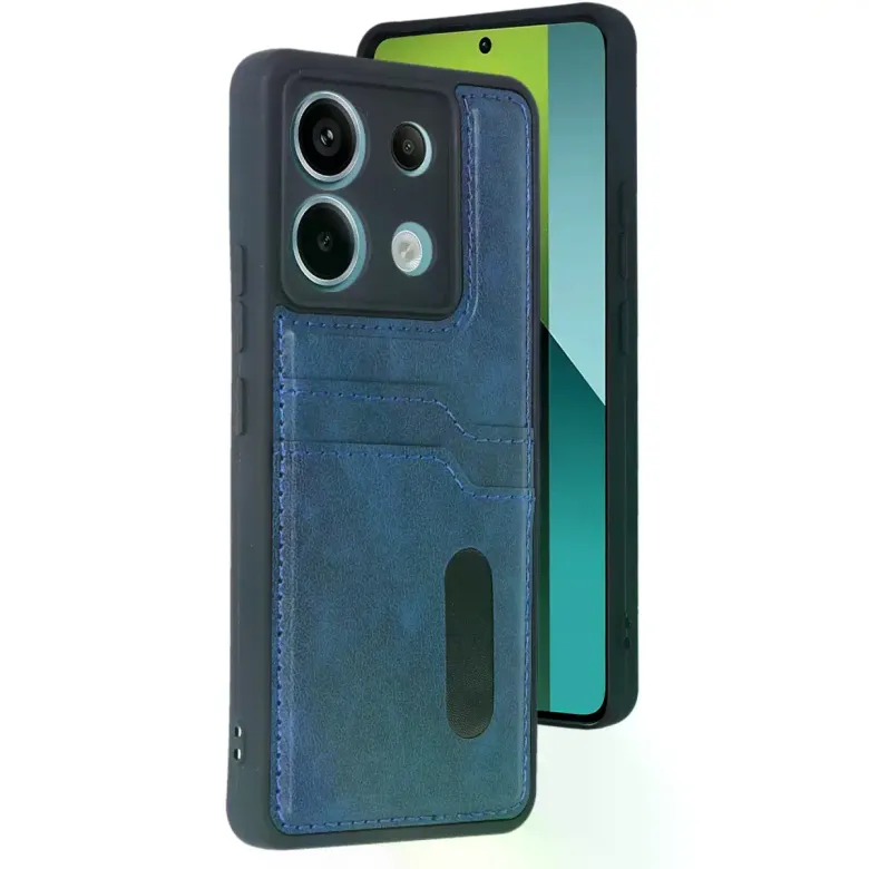 Xiao Red Note 13 Pro 4g Kılıf Sara Kartvizitli Deri Kılıf - Lacivert