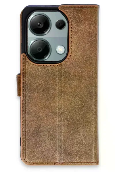 Xiao Red Note 13 Pro 4G Kılıf Trend S Plus Kapaklı Kılıf - Taba