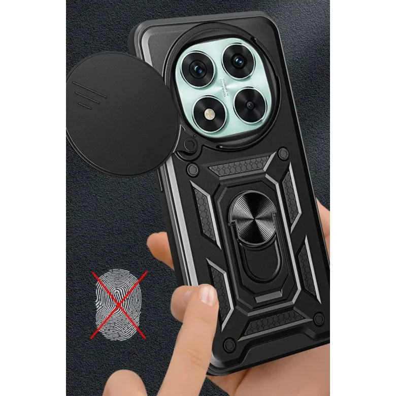 Xiao Red Note 14 Pro 4g Kılıf Pars Lens Yüzüklü Silikon - Yeşil