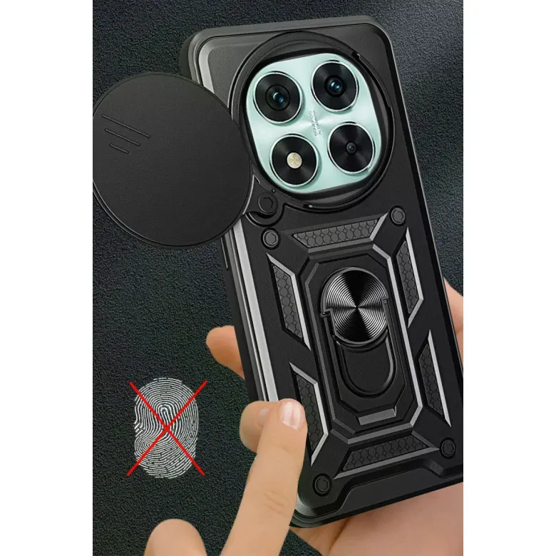 Xiao Red Note 14 Pro 5g Kılıf Pars Lens Yüzüklü Silikon - Yeşil