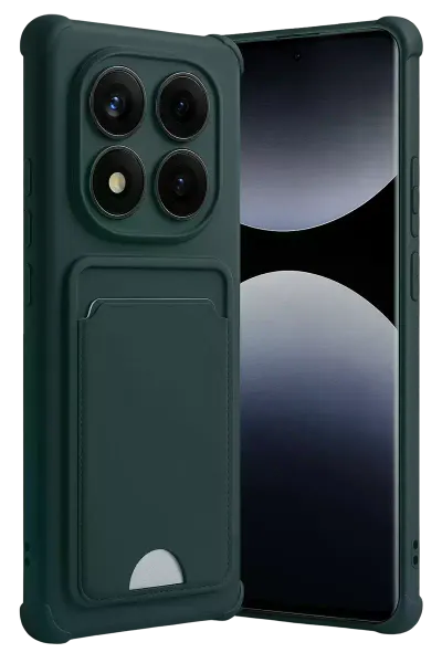Xiao Red Note 14 Pro Plus Kelvin Kartvizitli Silikon - Koyu Yeşil