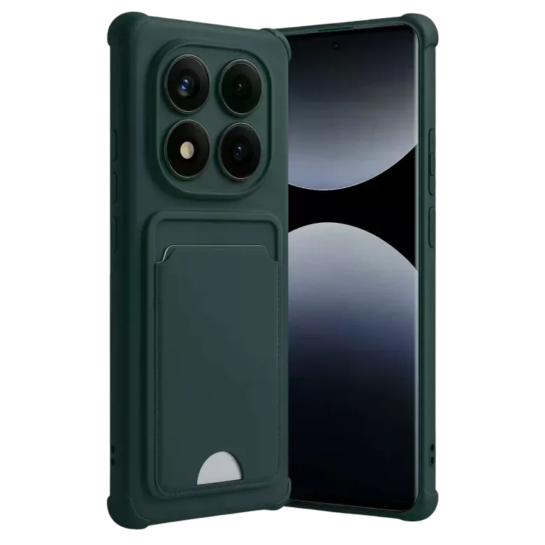 Xiao Red Note 14 Pro Plus Kelvin Kartvizitli Silikon - Koyu Yeşil