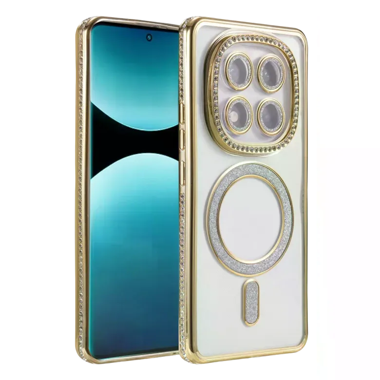 Xiao Red Note 15 Pro 5g Joke Simli Magneticsafe Kılıf - Gold