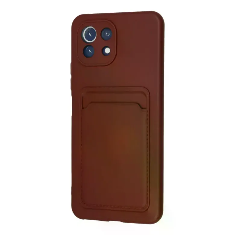 Xiaomi Mi 11 Kılıf Kelvin Kartvizitli Silikon - Bordo