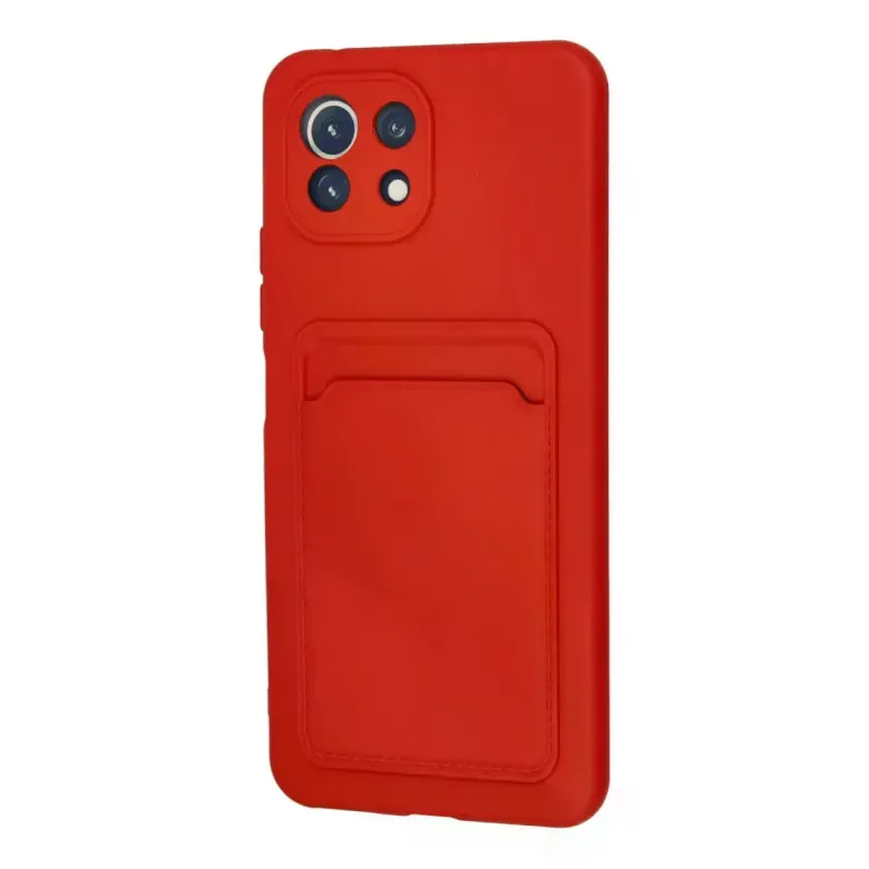 Xiaomi Mi 11 Kılıf Kelvin Kartvizitli Silikon - Kırmızı