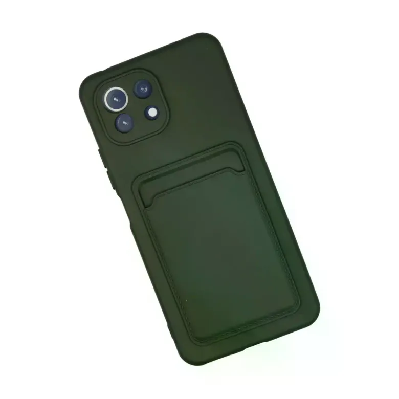 Xiaomi Mi 11 Kılıf Kelvin Kartvizitli Silikon - Koyu Yeşil
