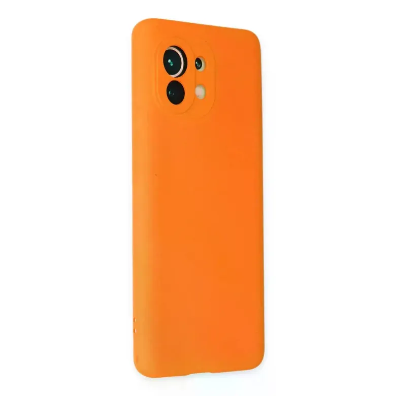 Xiaomi Mi 11 Kılıf Nano içi Kadife Silikon - Turuncu