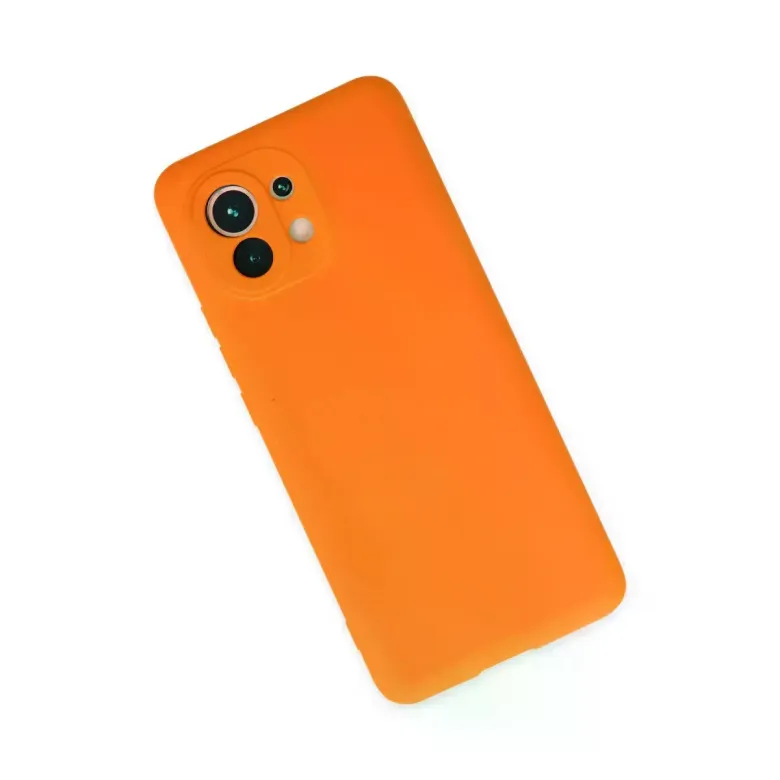 Xiaomi Mi 11 Kılıf Nano içi Kadife Silikon - Turuncu