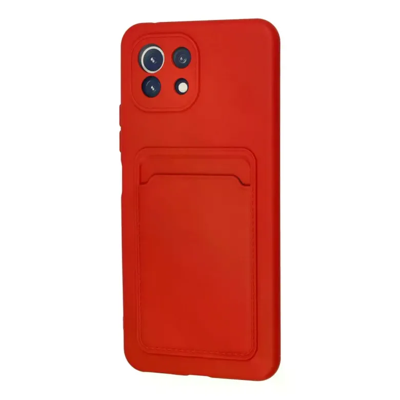 Xiaomi Mİ 11 Lite Kılıf Kelvin Kartvizitli Silikon - Kırmızı