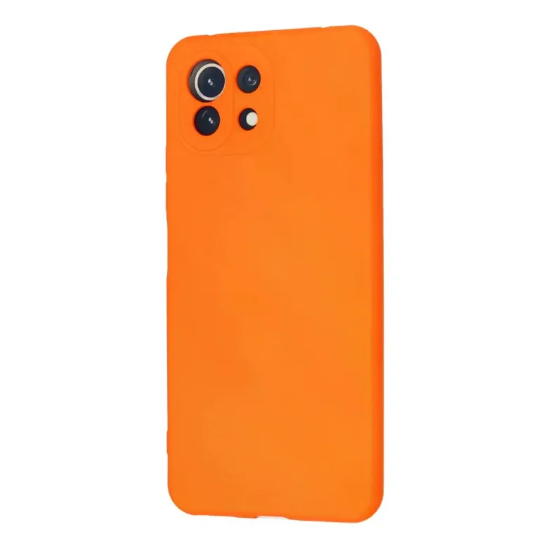 Xiaomi Mİ 11 Lite Kılıf Nano içi Kadife Silikon - Turuncu