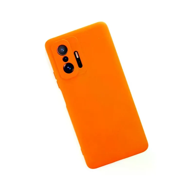 Xiaomi Mi 11t Pro Kılıf Nano İçi Kadife Silikon - Turuncu