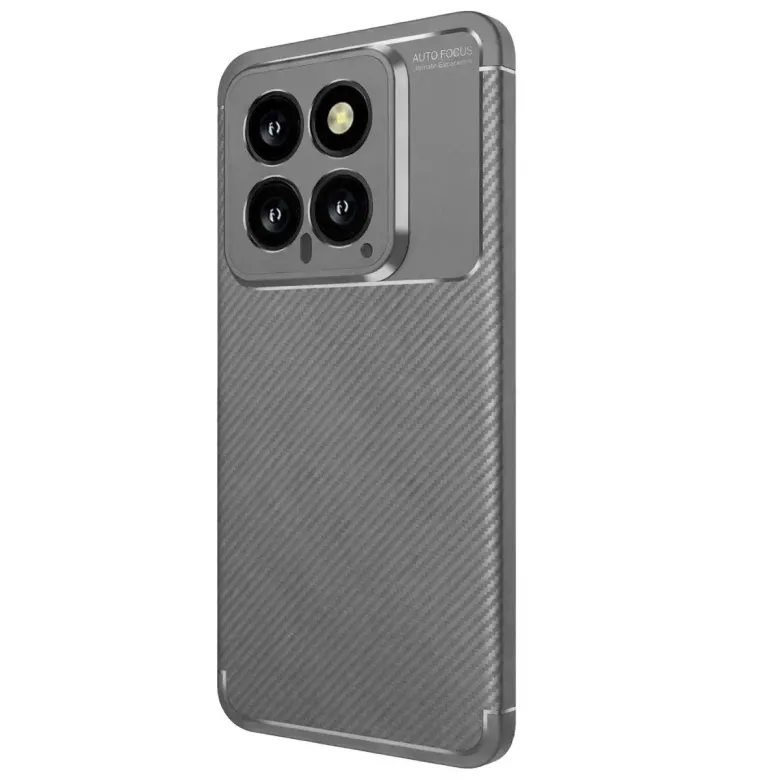 Xiaomi Mi 14t Kılıf Auto Focus Karbon Kapak - Gri