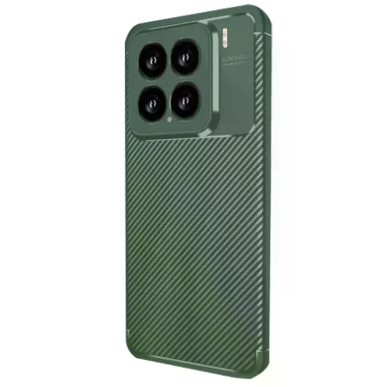 Xiaomi Mi 15 Kılıf Auto Focus Karbon Kapak - Koyu Yeşil