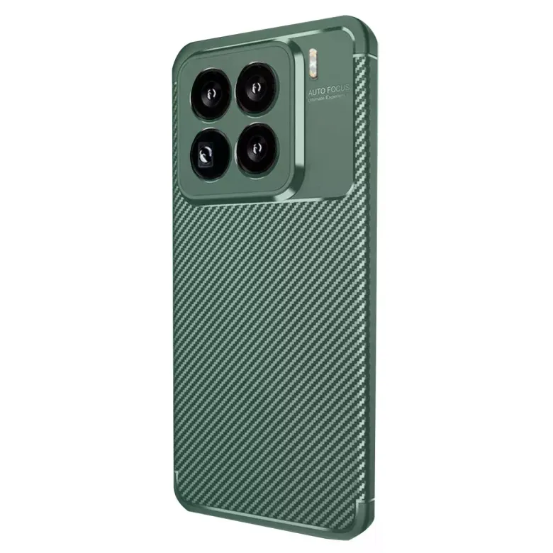 Xiaomi Mi 15 Pro Kılıf Auto Focus Karbon Kapak - Koyu Yeşil