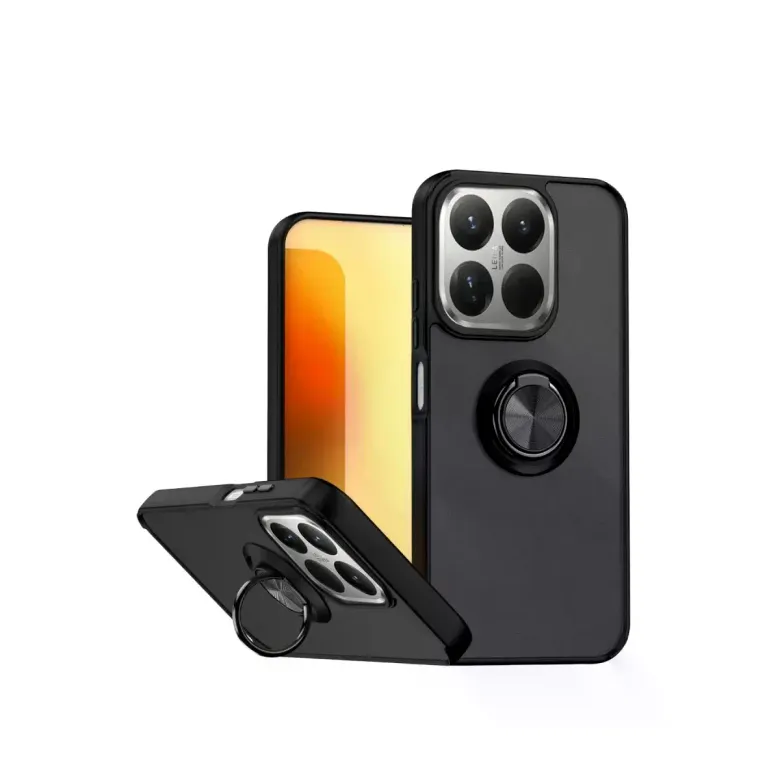 Xiaomi Mi 15t Montreal Yüzüklü Silikon Kapak - Siyah