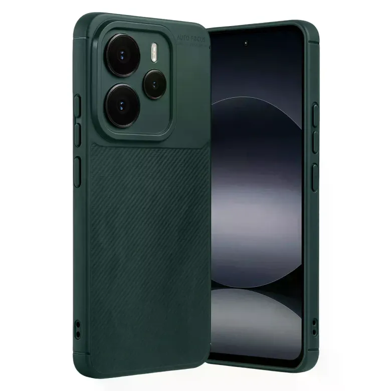 Xiaomi Note 14 5g Auto Focus Karbon Kapak - Koyu Yeşil