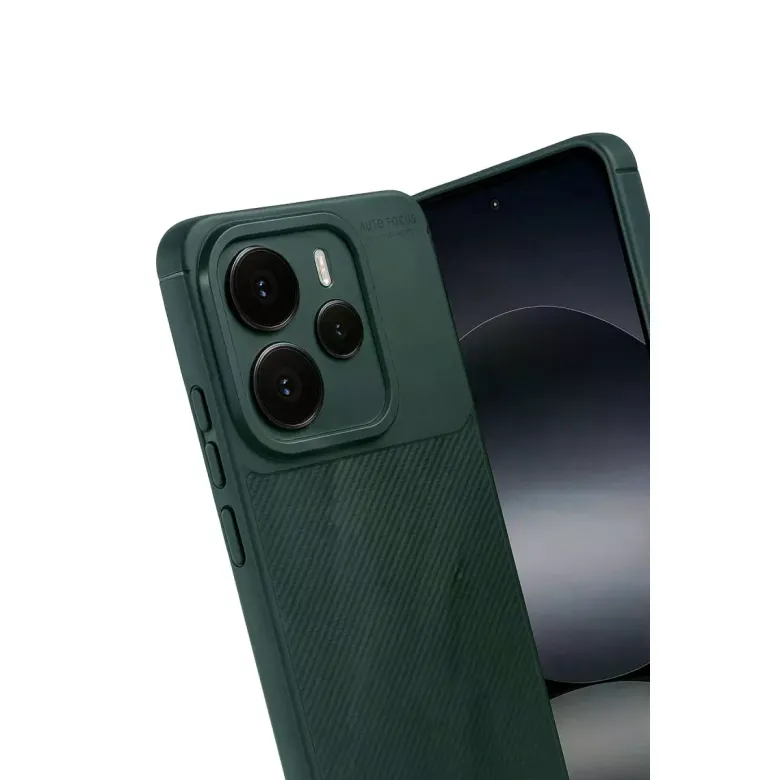 Xiaomi Note 14 5g Auto Focus Karbon Kapak - Koyu Yeşil