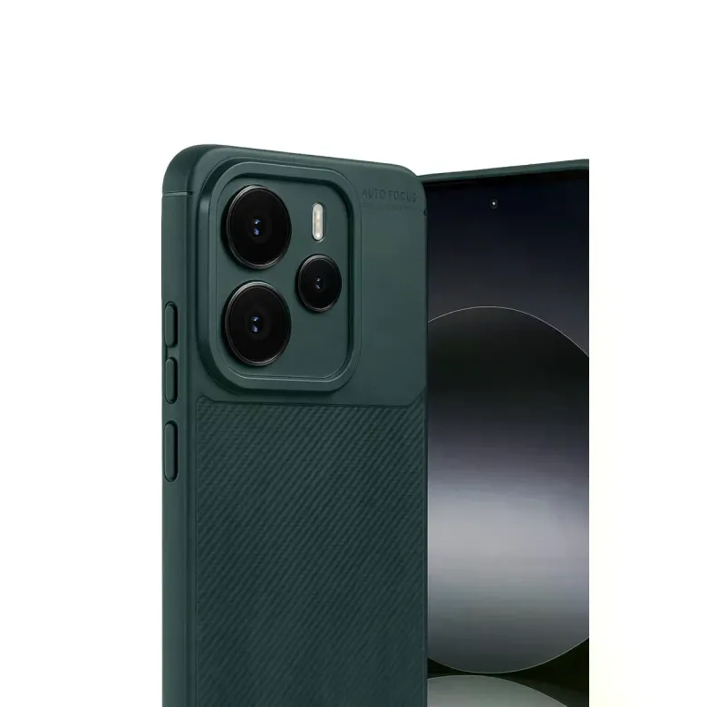 Xiaomi Note 14 5g Auto Focus Karbon Kapak - Koyu Yeşil