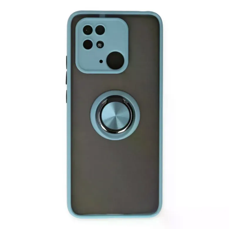 Xiaomi Poco C40 Kılıf Montreal Yüzüklü Silikon Kapak - Buz Mavi