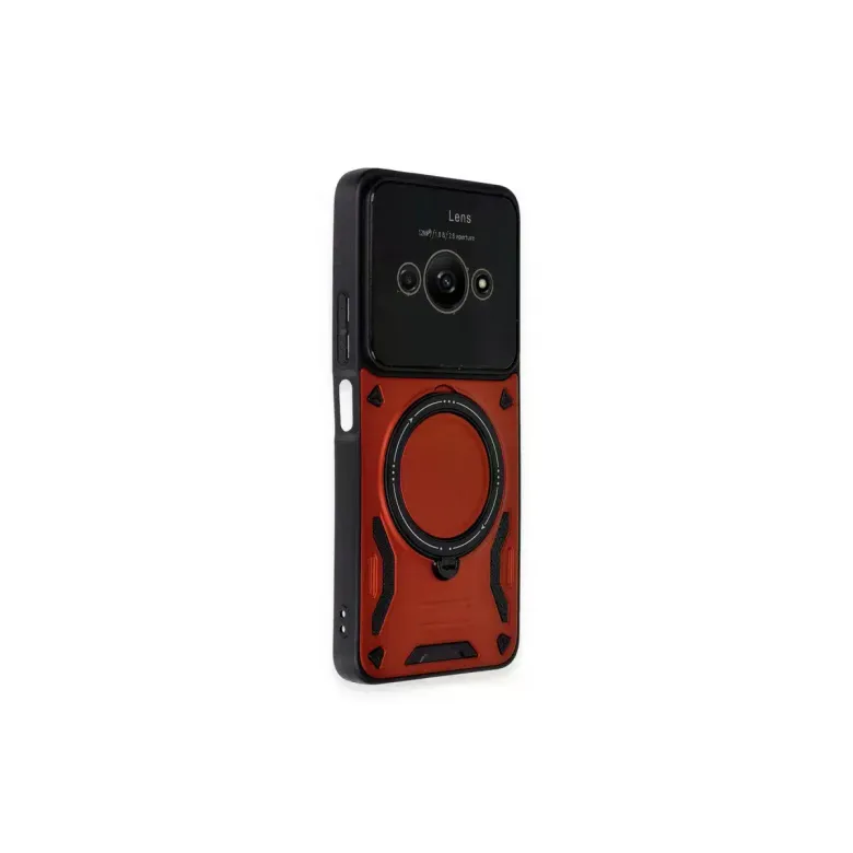 Xiaomi Poco C61 Kılıf Joy Lens Standlı Kapak - Kırmızı