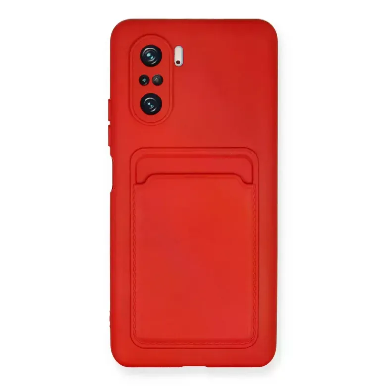 Xiaomi Poco F3 Kılıf Kelvin Kartvizitli Silikon - Kırmızı