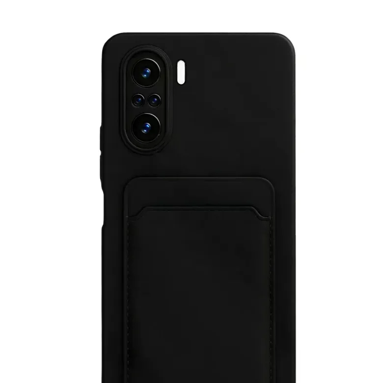 Xiaomi Poco F3 Kılıf Kelvin Kartvizitli Silikon - Siyah