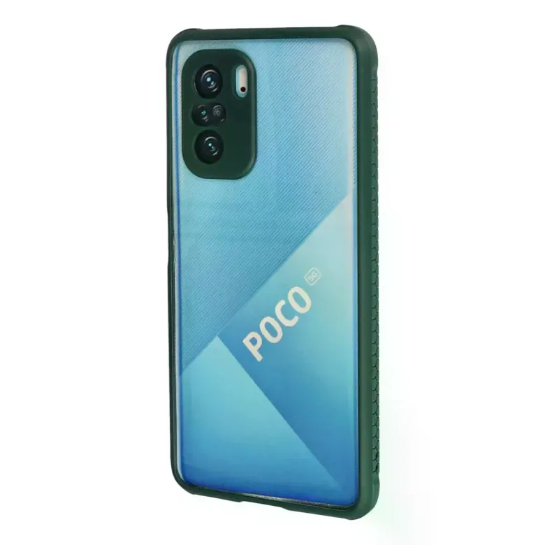 Xiaomi Poco F3 Kılıf Miami Şeffaf Silikon - Koyu Yeşil