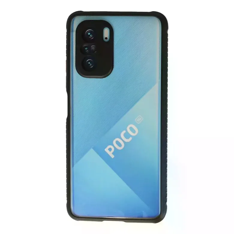 Xiaomi Poco F3 Kılıf Miami Şeffaf Silikon - Siyah