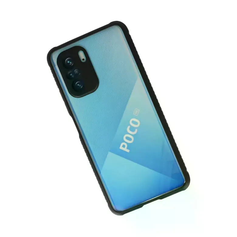 Xiaomi Poco F3 Kılıf Miami Şeffaf Silikon - Siyah