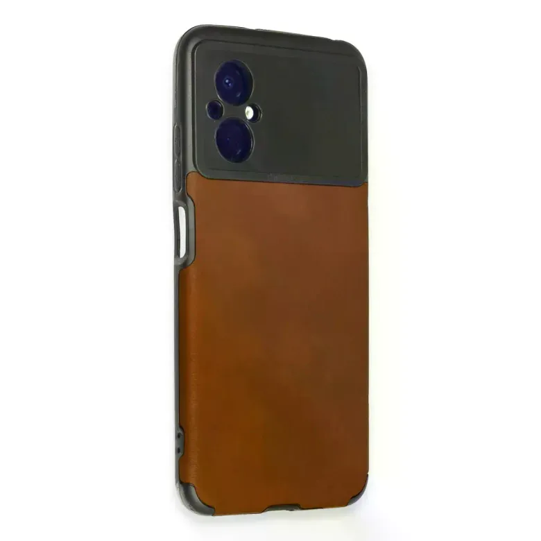 Xiaomi Poco M5 Kılıf Loop Deri Silikon - Kahverengi
