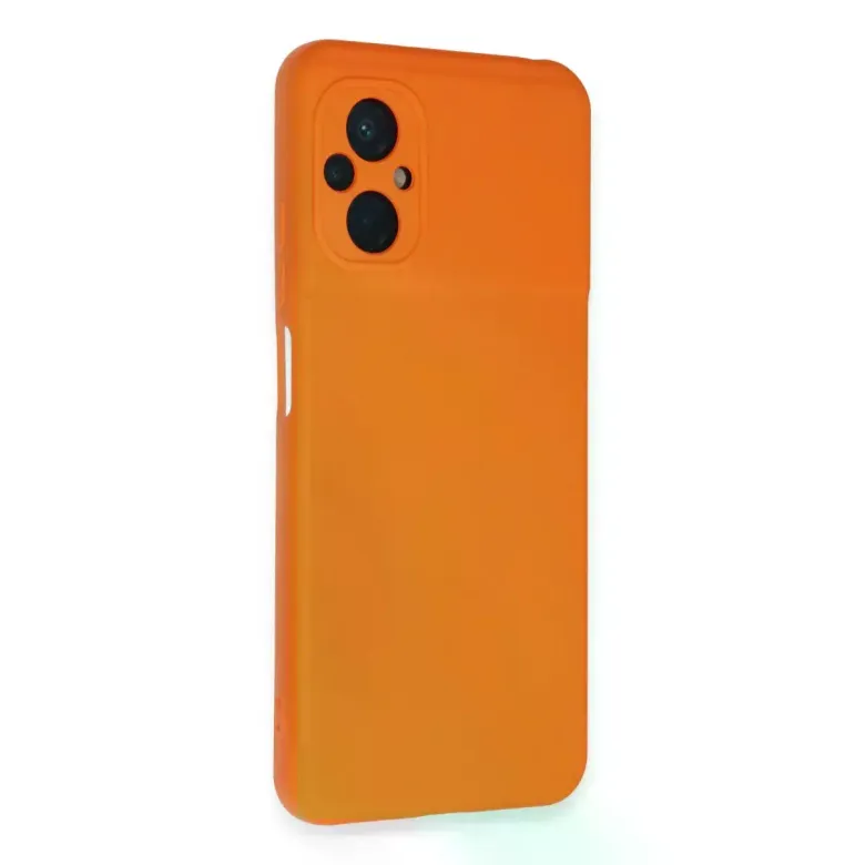 Xiaomi Poco M5 Kılıf Nano içi Kadife Silikon - Turuncu