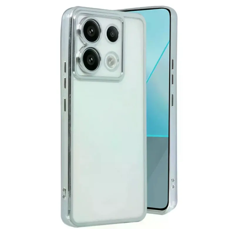 Xiaomi Poco X6 Kılıf Razer Lensli Silikon - Gümüş