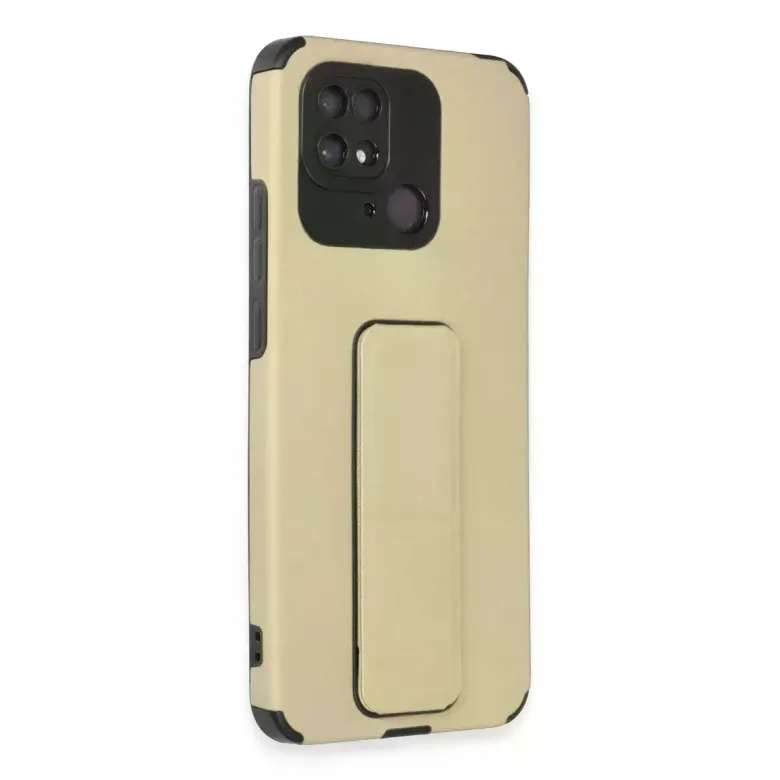 Xiaomi Redmi 10c Kılıf Mega Standlı Silikon - Gold