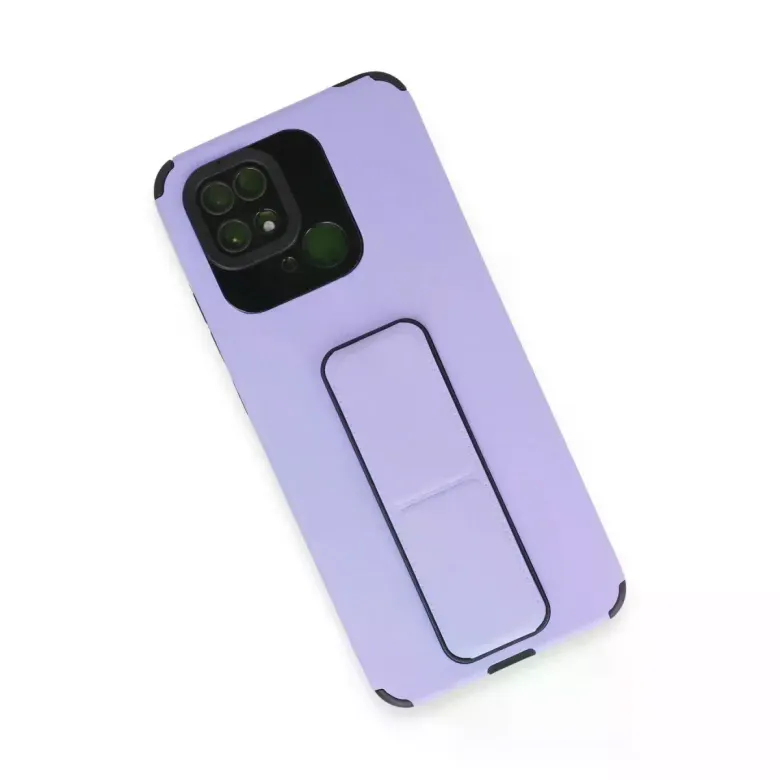Xiaomi Redmi 10c Kılıf Mega Standlı Silikon - Lila