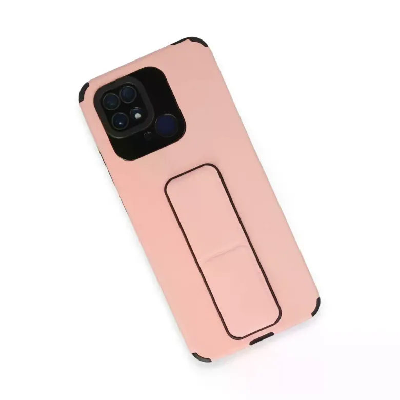 Xiaomi Redmi 10c Kılıf Mega Standlı Silikon - Pudra