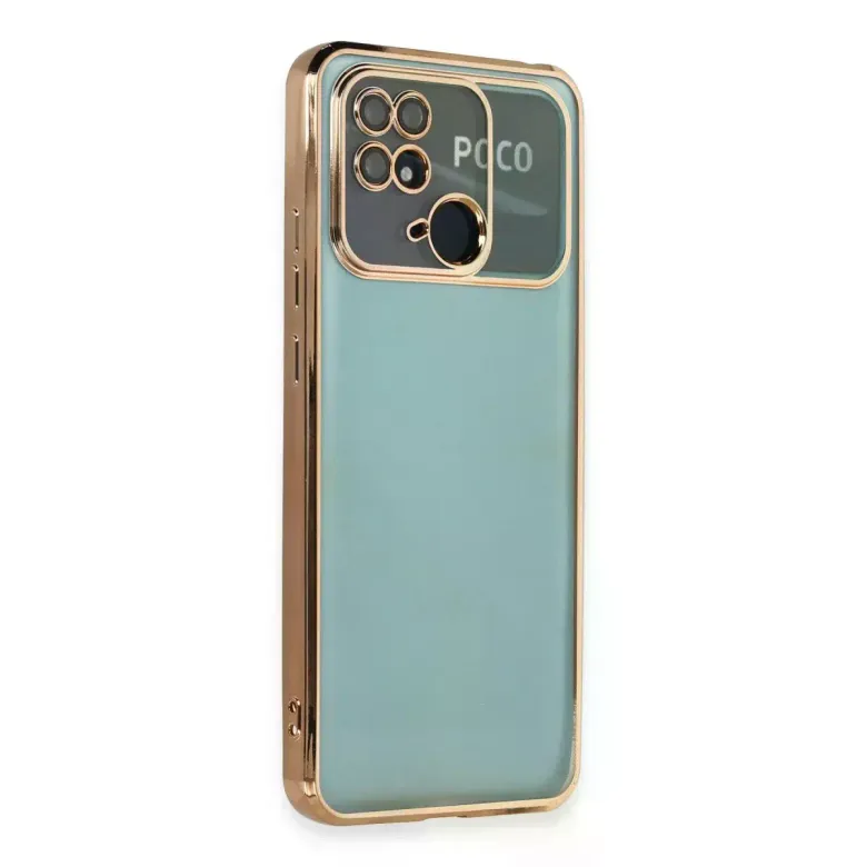 Xiaomi Redmi 10c Kılıf Razer Lensli Silikon - Gold