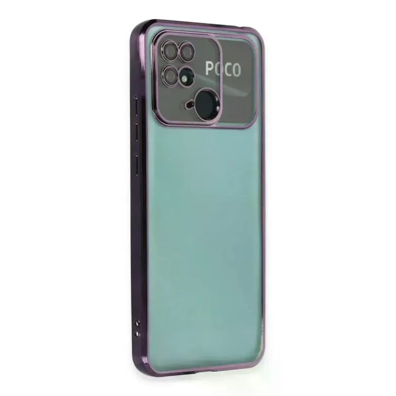 Xiaomi Redmi 10c Kılıf Razer Lensli Silikon - Mor