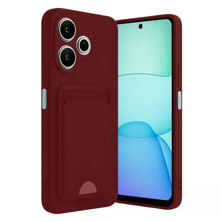Xiaomi Redmi 13 4g Kılıf Kelvin Kartvizitli Silikon - Bordo