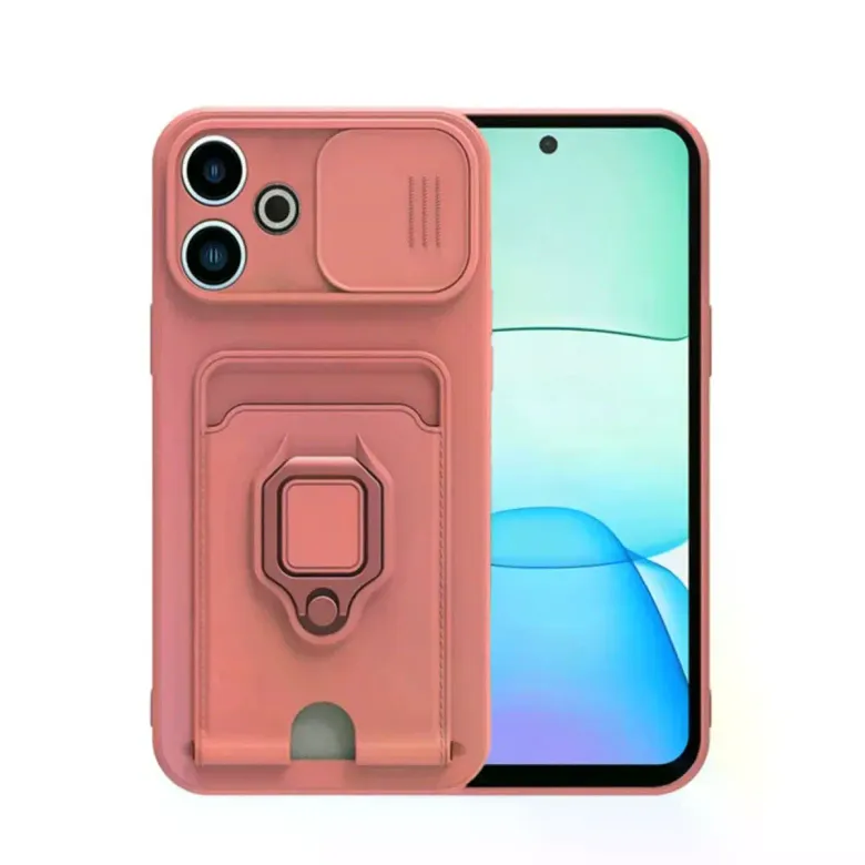 Xiaomi Redmi 13 4g Kılıf Zuma Kartvizitli Yüzüklü Silikon - Pembe