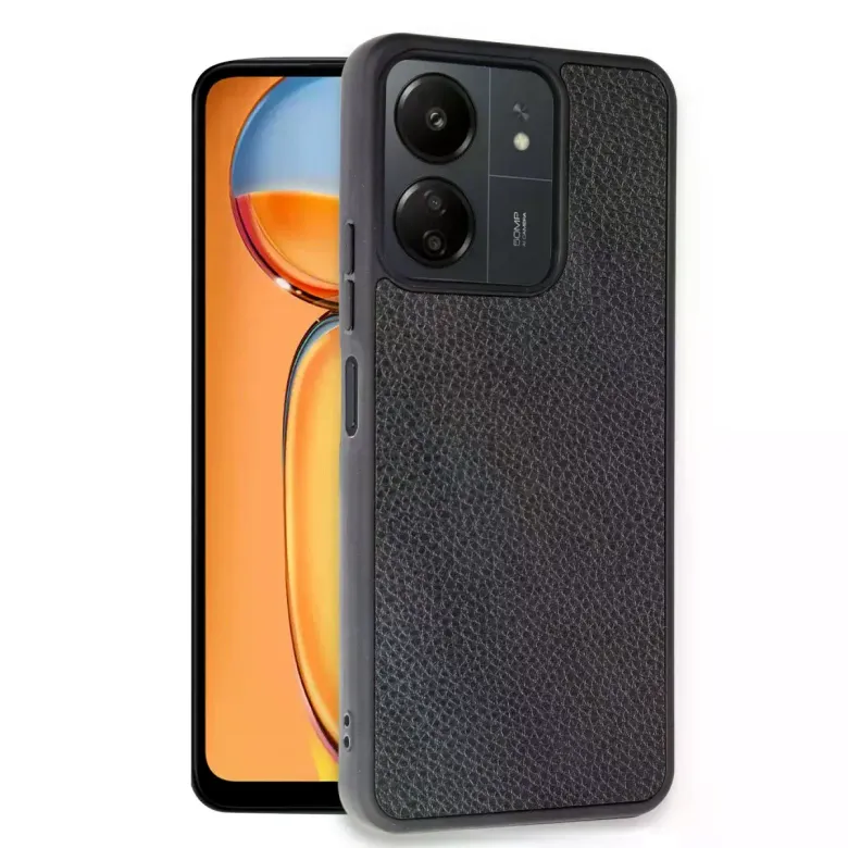 Xiaomi Redmi 13c Kılıf Aras Deri Kapak - Siyah
