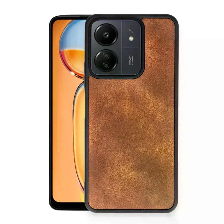 Xiaomi Redmi 13c Kılıf Aras Deri Kapak - Taba