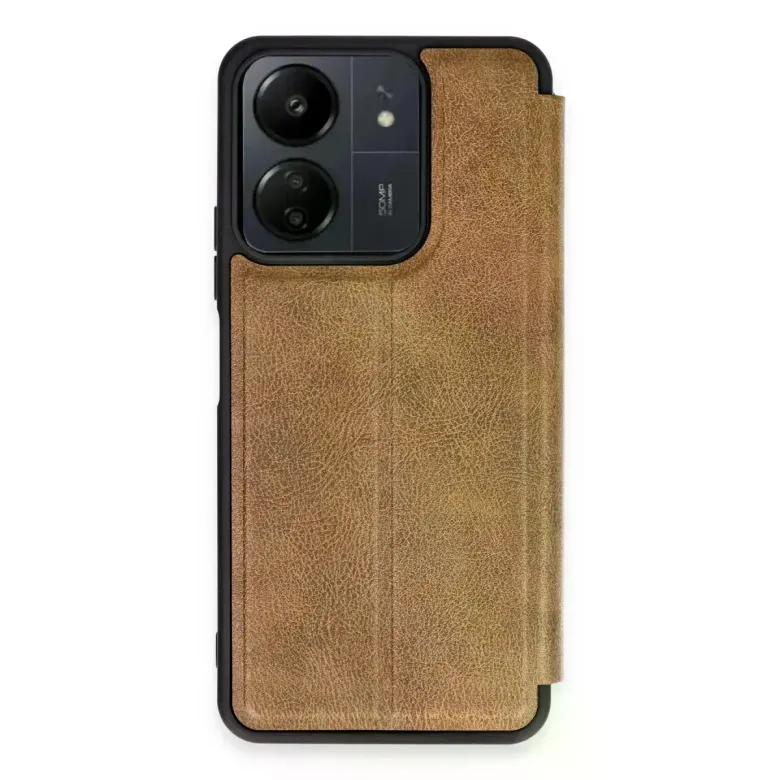 Xiaomi Redmi 13c Kılıf Flip Cover - Taba