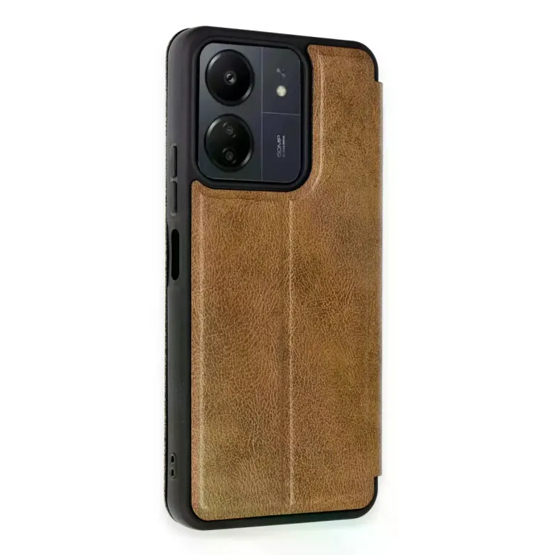 Xiaomi Redmi 13c Kılıf Flip Cover - Taba